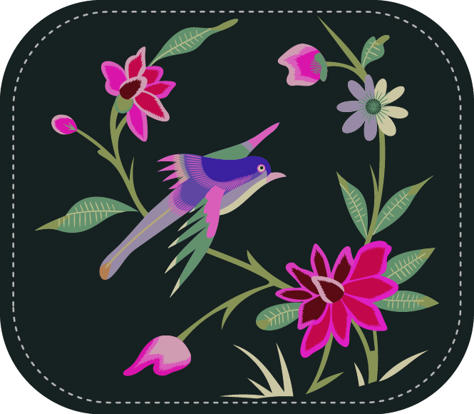 精美的鸟语花香系列刺绣图案