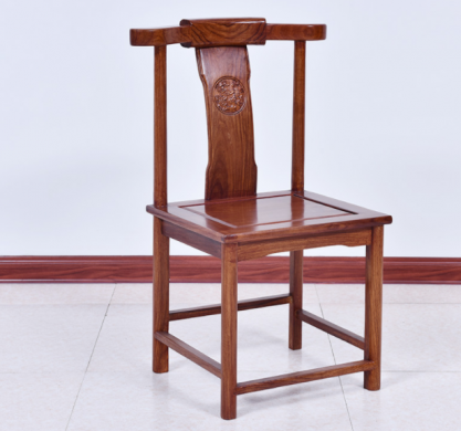 简约中式实木椅子，花梨木雕花官帽椅子