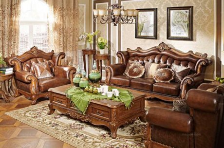 新中式实木家具，布艺转角沙发