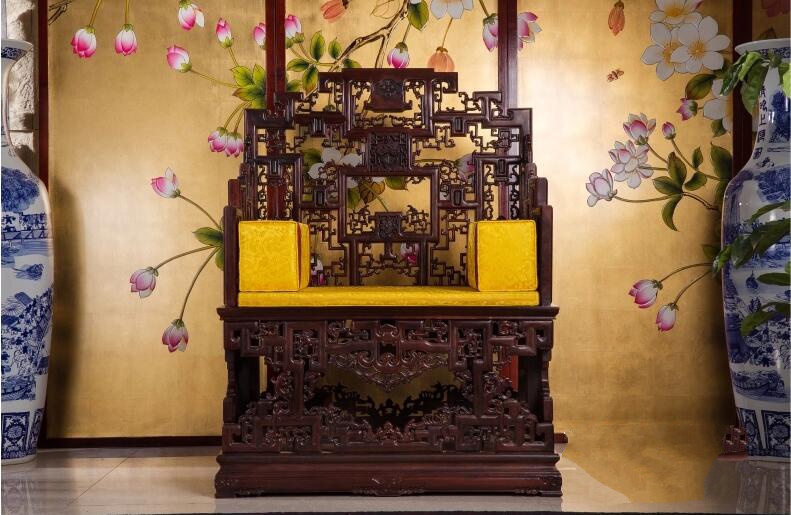 明清新中式古典酸枝木龙椅