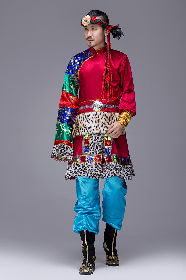霸气的蒙古族男装表演服，蒙古袍少数民族服装