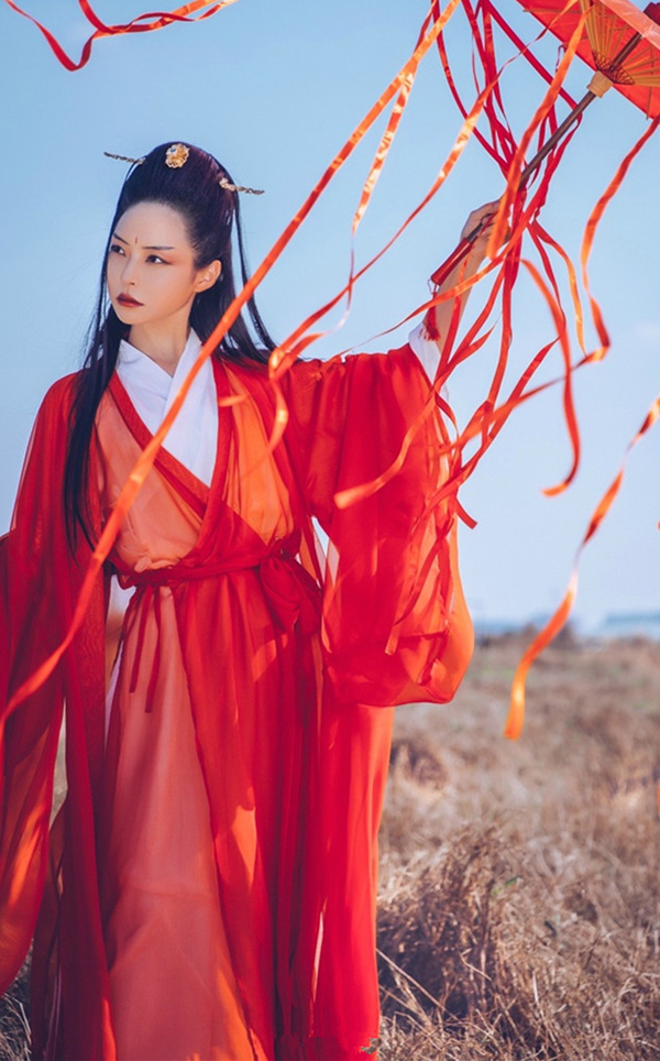 魏晋风汉服 交领褥裙大袖衫