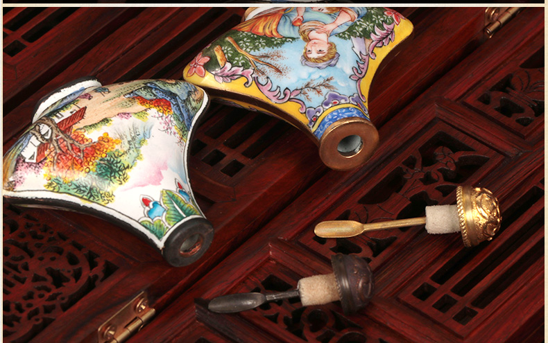 中国风传统手工艺铜胎珐琅彩鼻烟壶