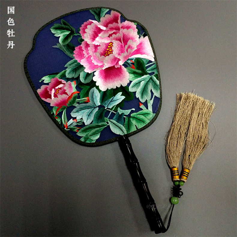 中国风苏绣双面绣传统团扇欣赏