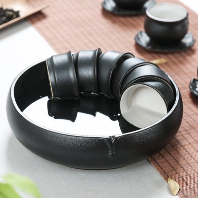 日式黑陶水盂