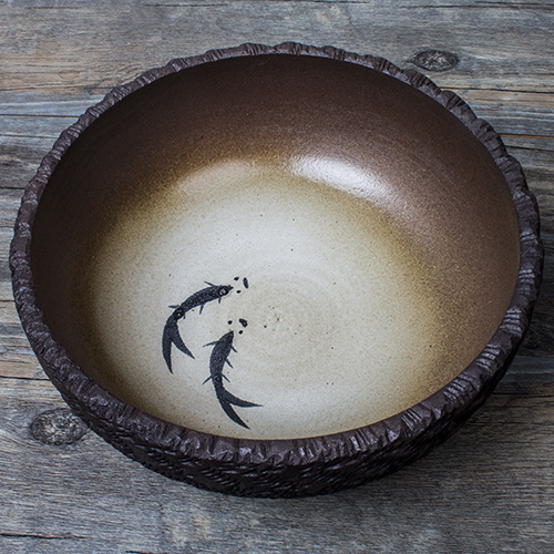 日式粗陶水盂