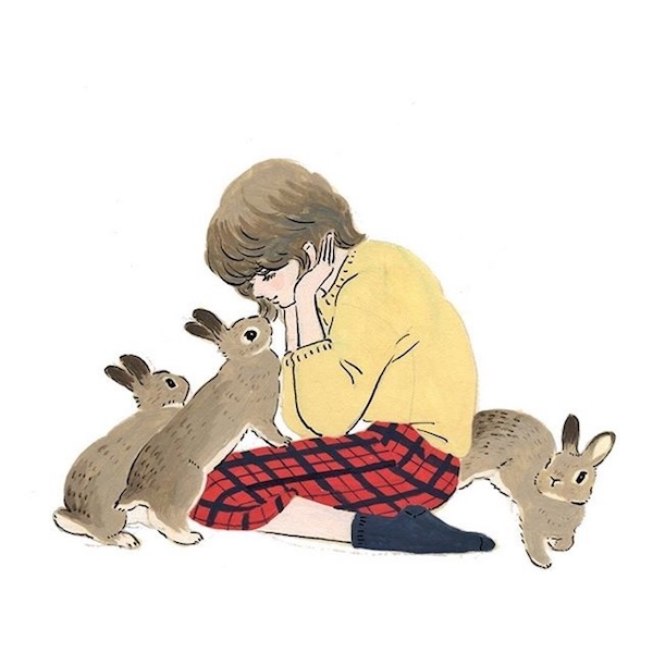 插画：兔子与女生的生活琐事
