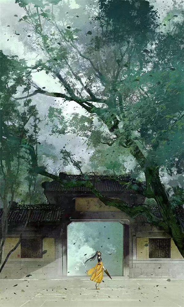 伊吹五月手绘风景插画古风图片