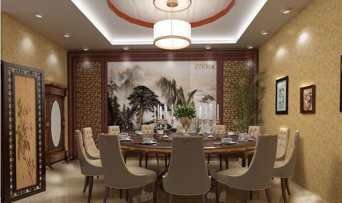 中式酒店餐厅装修设计图cad图库