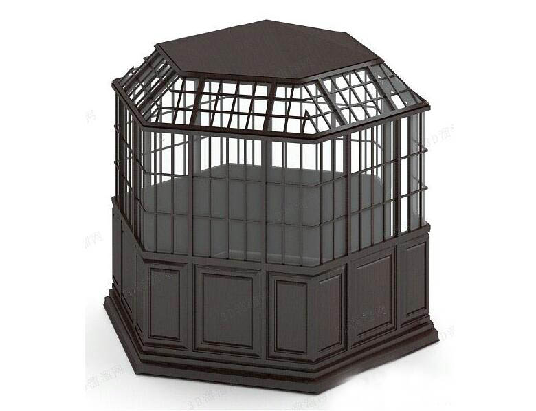 中式建筑凉亭3D模型下载
