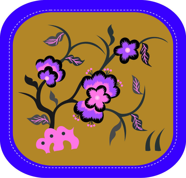 中国传统刺绣图案桃花花卉系列一，矢量素材