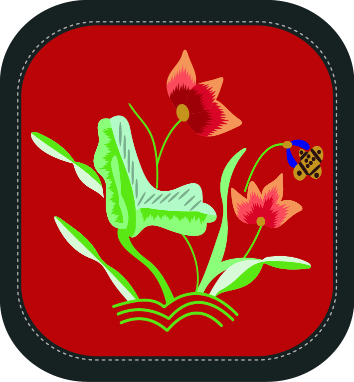 中国传统刺绣图案荷花花卉系列二，矢量素材