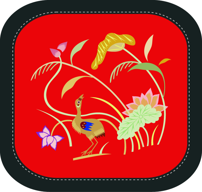 中国传统刺绣图案动物花卉系列一，矢量素材